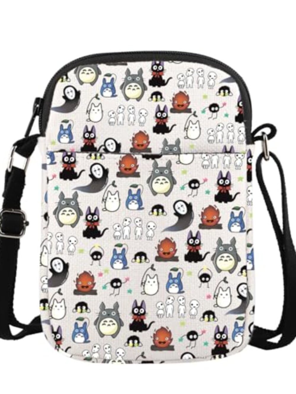 Canvas Crossbody Bag Anime Print Zip Everyday Women's Handbag